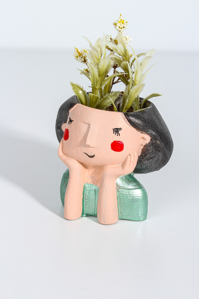 Kadın Figür Sukulent Beton Taş Tozu Silikon Kalıbı KHB70 - 2