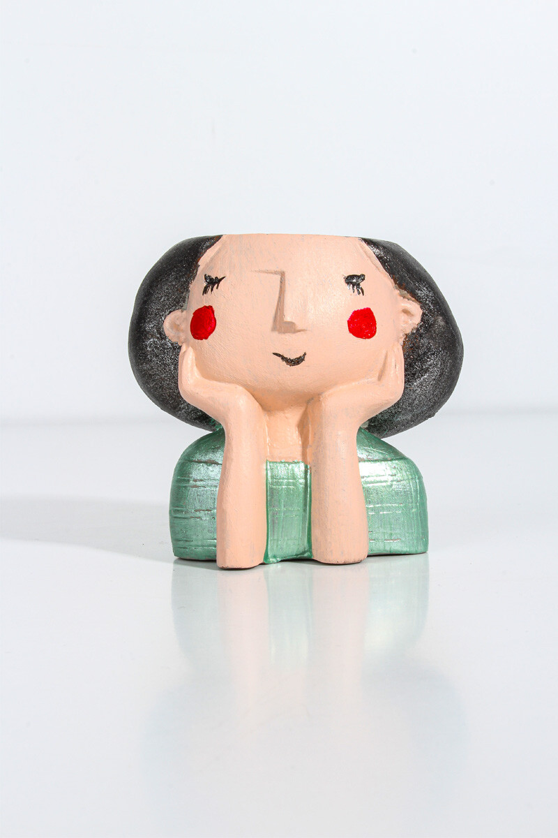 Kadın Figür Sukulent Beton Taş Tozu Silikon Kalıbı KHB70 - 