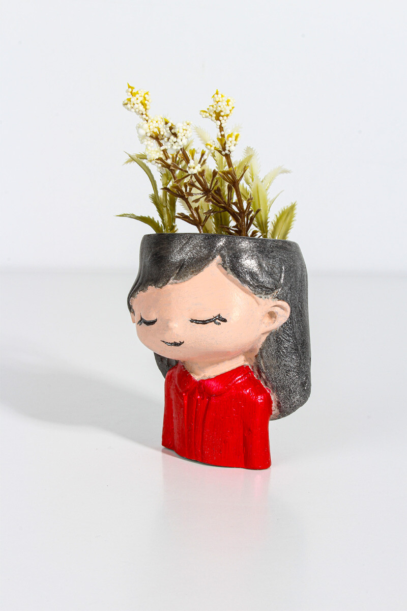 Kız Çocuk Figür Sukulent Beton Taş Tozu Silikon Kalıbı KHB73 - 