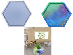 Küçük Altıgen Terrazo Epoksi Reçine Kalıbı KHE660 - 