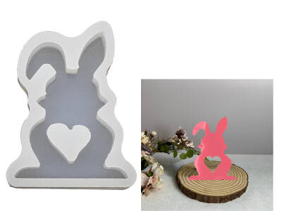 Kulak Kalpli Tavşan Epoksi Reçine Kalıbı KHE676 - 1