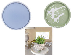 Küçük Yuvarlak Terrazo Epoksi Reçine Kalıbı KHE659 - 