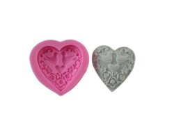 Kuş Desenli Kalp Silikon Kalıbı KHKA19 - 