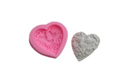 Kuşlu Kalp Silikon Kalıbı KHKA04 - 