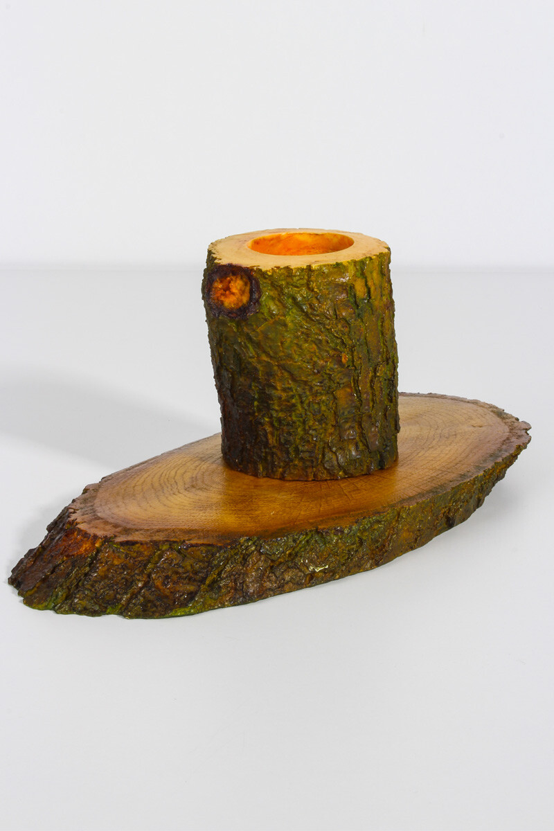 Kütük Mumluk 2'li Set Beton Taş Tozu Silikon Kalıbı KHMUM03 - 