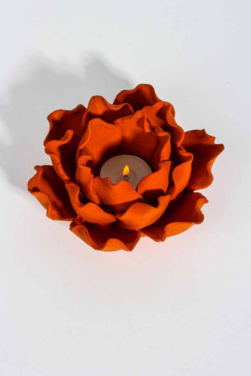 Lotus Çiçeği Mumluk Tealight Sukulent Beton Taş Tozu Silikon Kalıbı KHB142 - 3