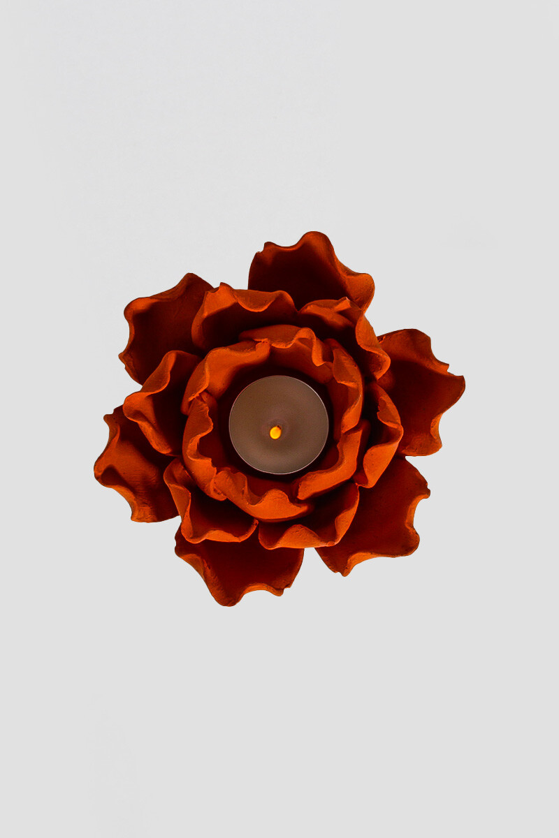 Lotus Çiçeği Mumluk Tealight Sukulent Beton Taş Tozu Silikon Kalıbı KHB142 - 4