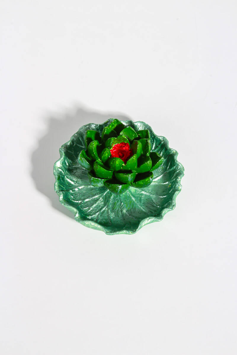 Lotus Çiçeği Yaprak Tabaklı Silikon Mum Kalıbı KHM295 - 1