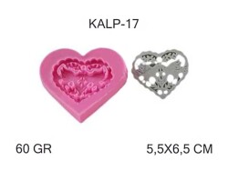 Melek Kanadı Desenli Kalp Silikon Kalıbı KHKA17 - 