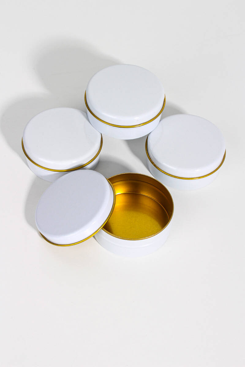 Beyaz Metal Mum Kutuları 75CC 100Adet - 1