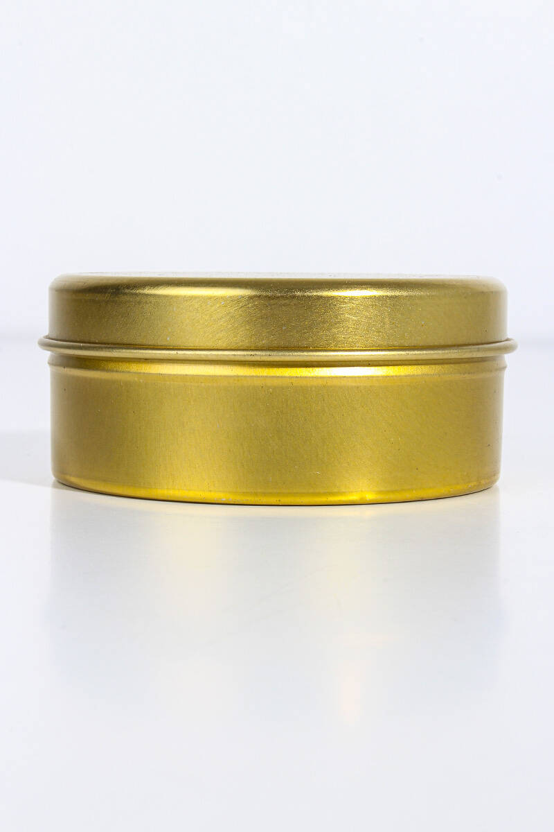 Altın Sarısı Metal Mum Kutuları 180CC 10Adet - 1