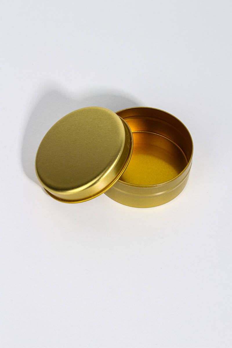 Altın Sarısı Metal Mum Kutuları 75CC 10Adet - 2