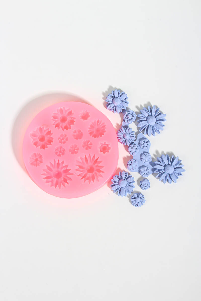 Mini Çiçek Silikon Mum Kalıbı KHM300 - 1