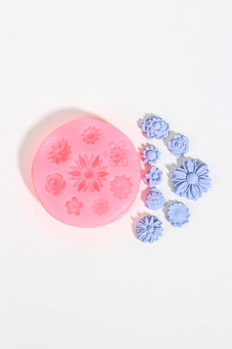 Mini Çiçek Silikon Mum Kalıbı KHM301 - 1
