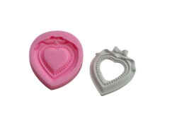 Mini Kalp Çerçeve Silikon Kalıbı ÇE-44 - 
