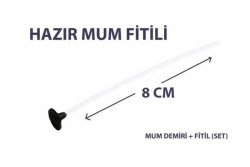 Mum Fitili Hazır ÇıtÇıtlı 8 Cm 25 Adet Beyaz - 