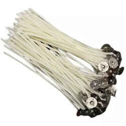 Mum Fitili Hazır ÇıtÇıtlı 8 Cm 25 Adet Ekru - 