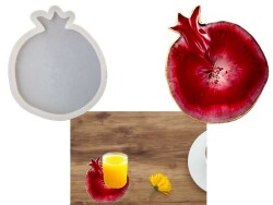 Nar Model Bardak Altlığı Epoksi Reçine Kalıbı KHE593 - 