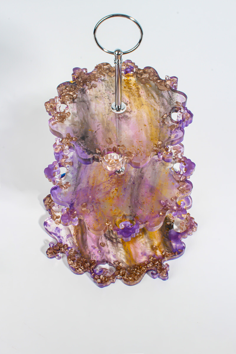 Çini Desen Katlı Sunumluk Epoksi Silikon Kalıbı KHE362 - 2