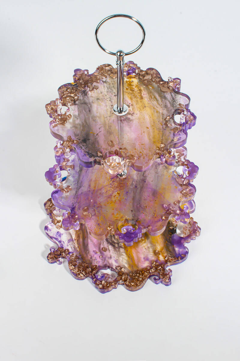 Çini Desen Katlı Sunumluk Epoksi Silikon Kalıbı KHE362 - 2