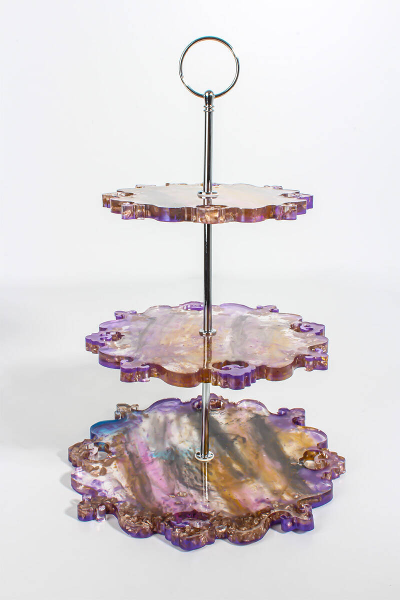 Çini Desen Katlı Sunumluk Epoksi Silikon Kalıbı KHE362 - 1