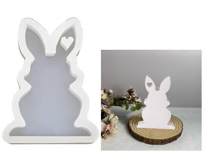 Kalpli Tavşan Epoksi Reçine Kalıbı KHE673 - 1