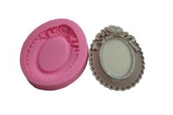 Oval Güllü Çerçeve Silikon Kalıbı ÇE-07 - 