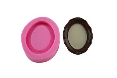 Oval Kenarları İşlemeli Çerçeve Silikon Kalıbı ÇE-60 - 1