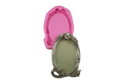 Oval Kurdeleli Çerçeve Silikon Kalıbı ÇE-81 - 1