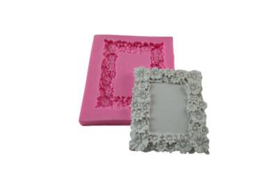 Papatyalı Kare Büyük Çerçeve Silikon Kalıbı ÇE-65 - 1