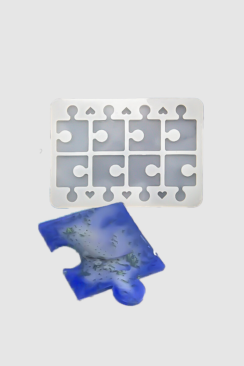 Puzzle Anahtarlık Epoksi Silikon Kalıbı KHE855 - 