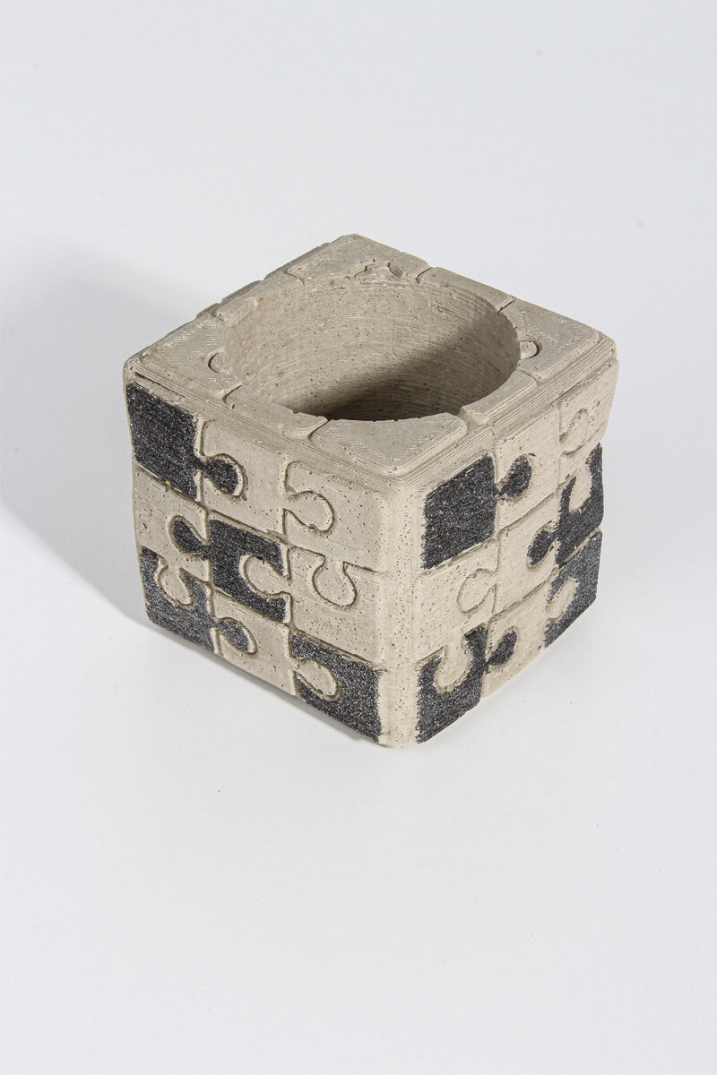 Puzzle Figür Kare Sukulent Beton Taş Tozu Silikon Kalıbı KHB91 - 2