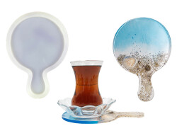 Raket Model Bardak Altlığı Epoksi Reçine Kalıbı KHE355 - 2