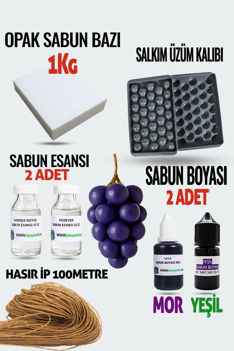 Salkım Üzüm Opak Sabun Bazı Sabun Yapım Seti - 1