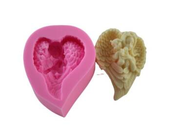 Sarılan Anne Bebek Kanatlı Melek Silikon Kalıp KHME17 - 1