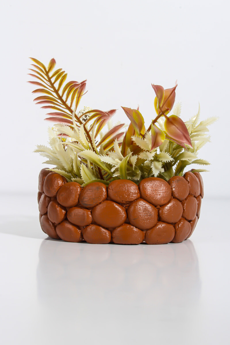 Taş Desenli Yuvarlak Sukulent Beton Taş Tozu Silikon Kalıbı KHB136 - 