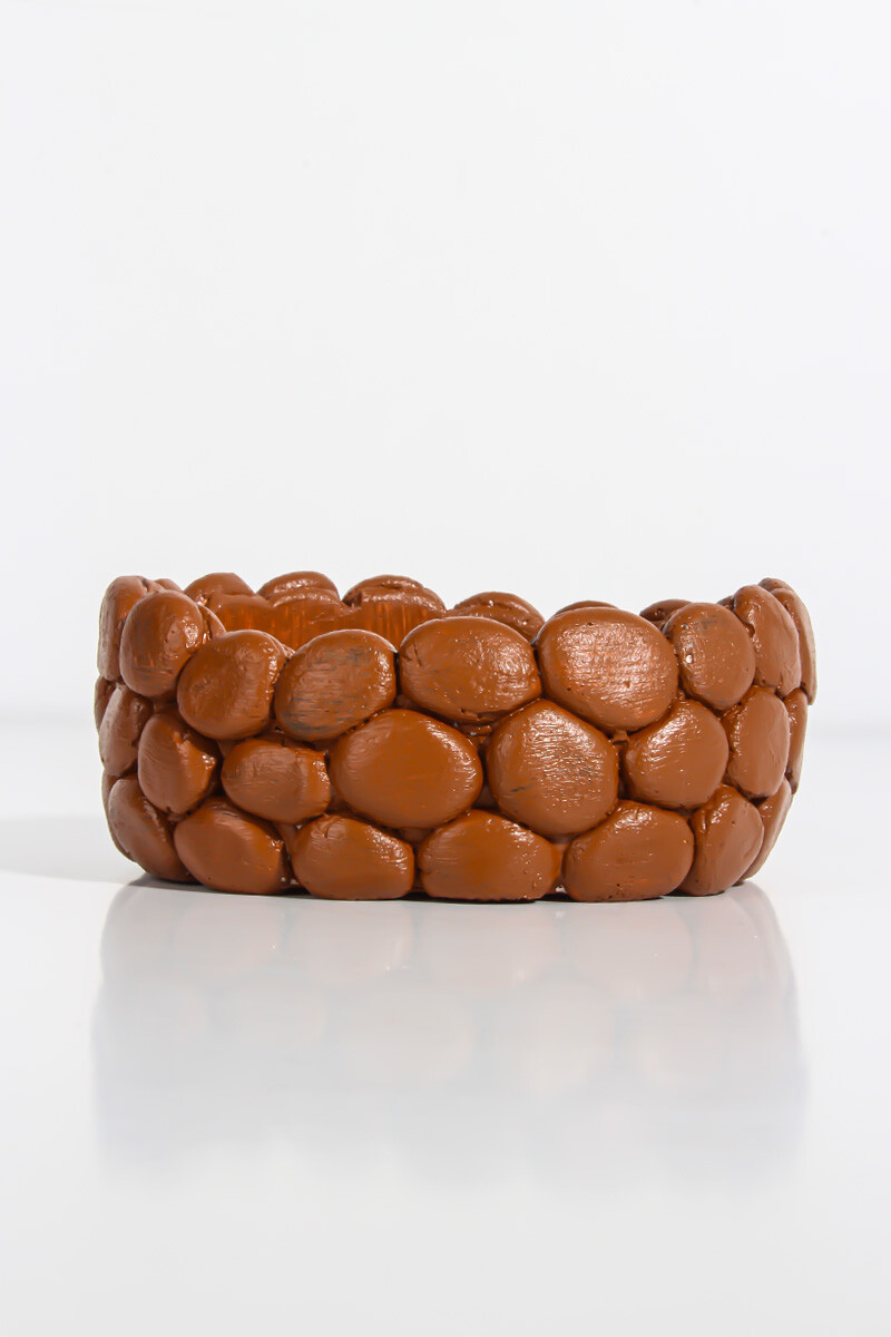 Taş Desenli Yuvarlak Sukulent Beton Taş Tozu Silikon Kalıbı KHB136 - 3