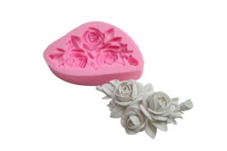 Üçlü Birleşik Gül Silikon Kalıbı GÜL-29 - 