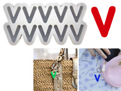 V Harfi 10'lu Bubble Alfabe Epoksi Reçine Kalıbı KHE757 - 