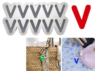 V Harfi 10'lu Bubble Alfabe Epoksi Reçine Kalıbı KHE757 - 1