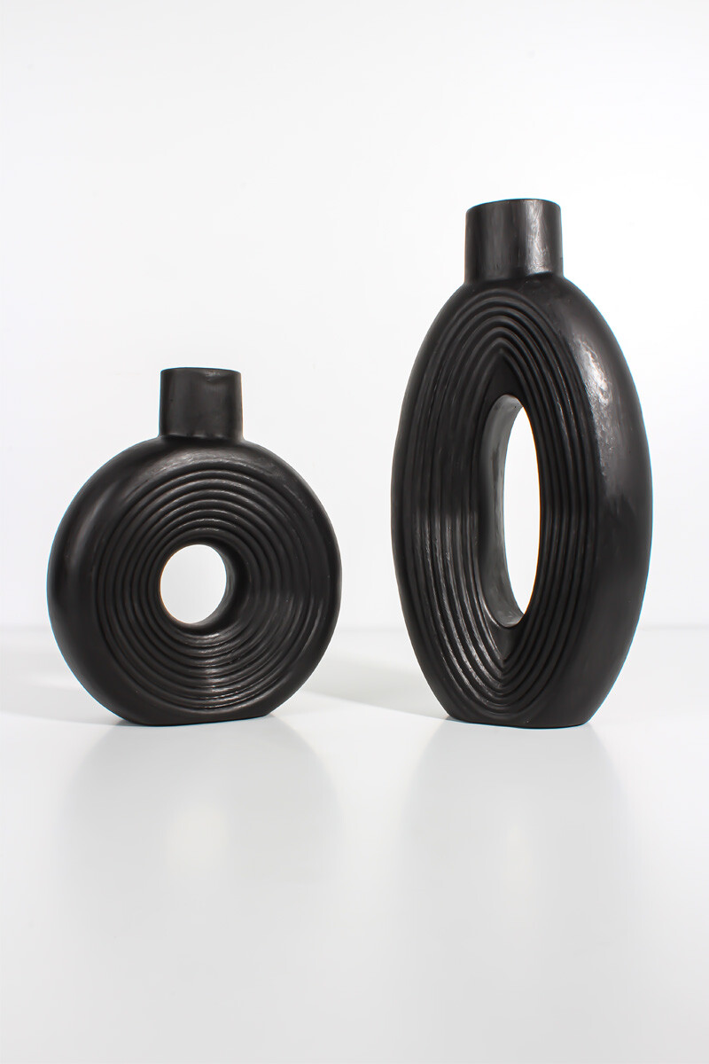 Vazo Dekoratif 2'li Set Beton Taş Tozu Silikon Kalıbı KHB140 - 2