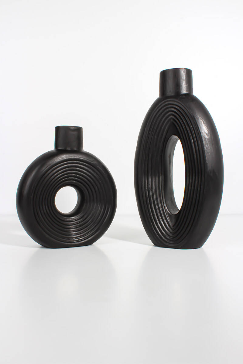 Vazo Dekoratif 2'li Set Beton Taş Tozu Silikon Kalıbı KHB140 - 2