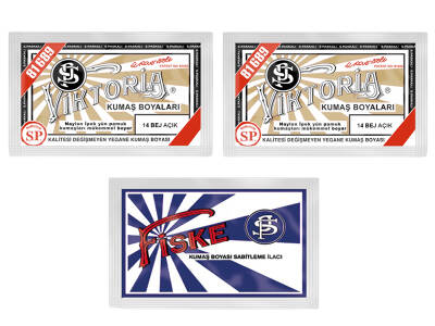 Viktoria Kumaş Boyası 14 Bej Renk 2 Adet + Fiske Sabitleme İlacı - 1