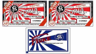 Viktoria Kumaş Boyası 8 Kırmızı Renk 2 Adet + Fiske Sabitleme İlacı - 1