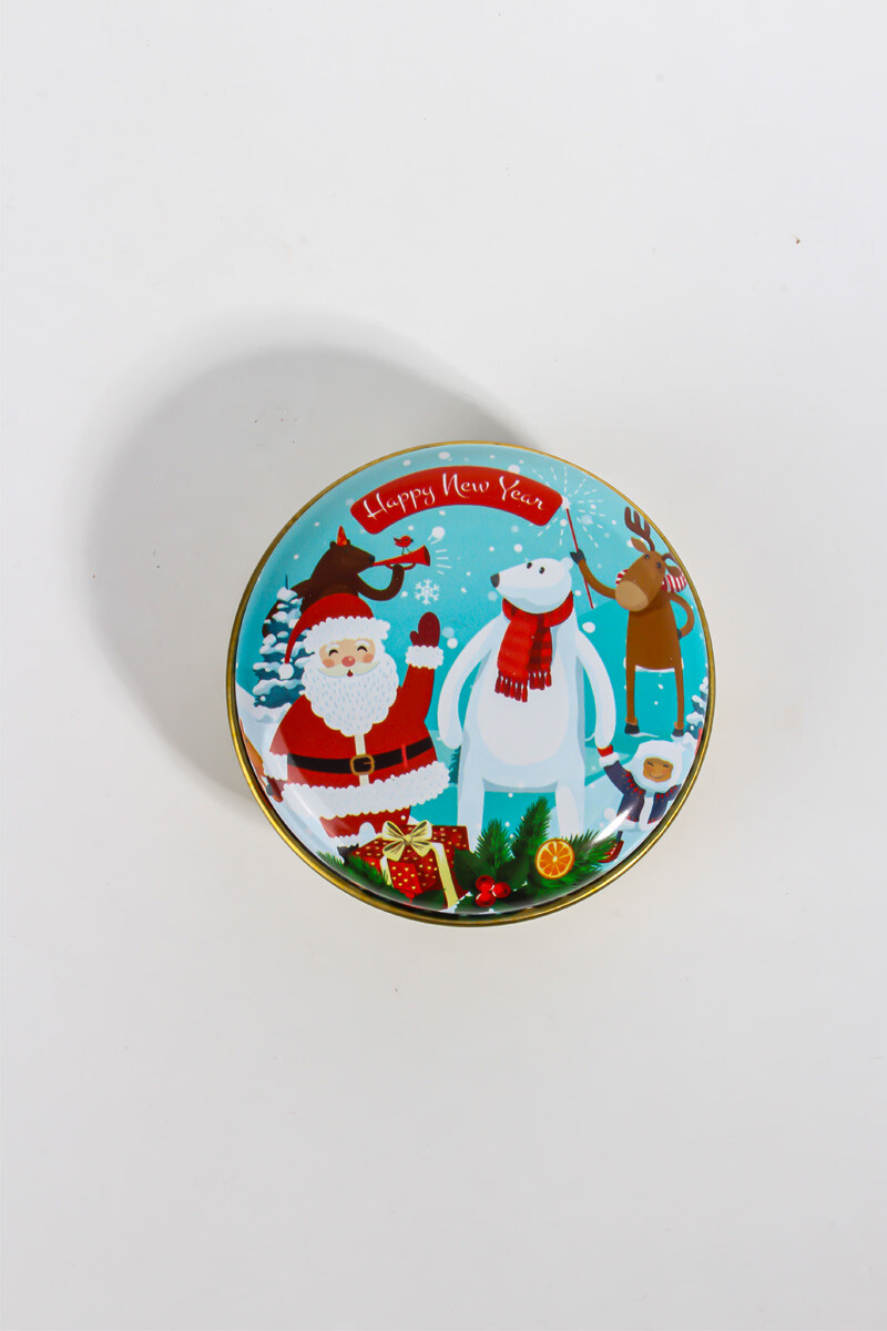 Yeni Yıl Yılbaşı Figürlü Metal Kutu 75CC 10 Adet KHMKYY4 - 