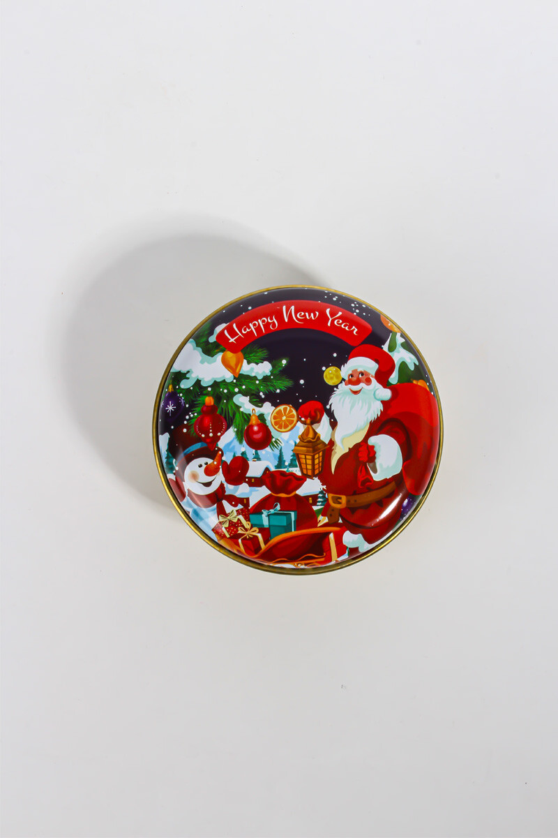 Yeni Yıl Yılbaşı Figürlü Metal Kutu 75CC 10 Adet KHMKYY1 - 