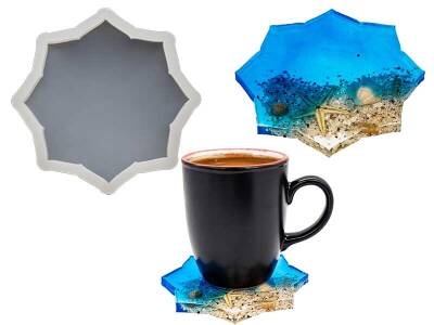 Yıldız Bardak Altlığı Epoksi Reçine Kalıbı KHE571 - 1