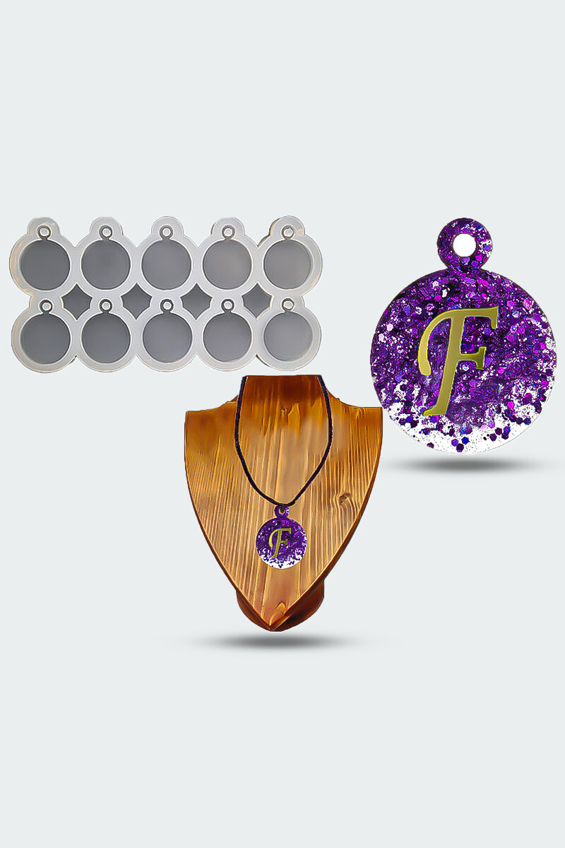 Yuvarlak Kolye ve Anahtarlık Ucu Epoksi Silikon Kalıbı 10 Parça KHE808 - 