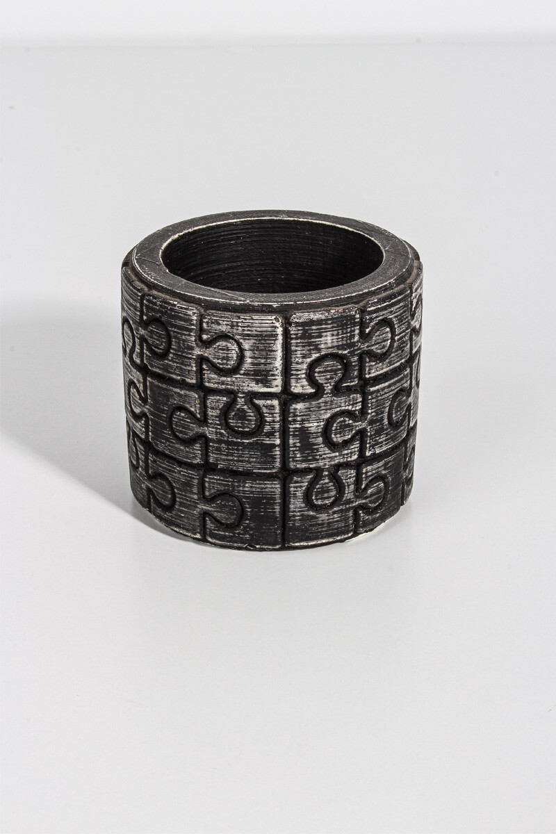 Puzzle Figür Silindir Sukulent Beton Taş Tozu Silikon Kalıbı KHB92 - 2