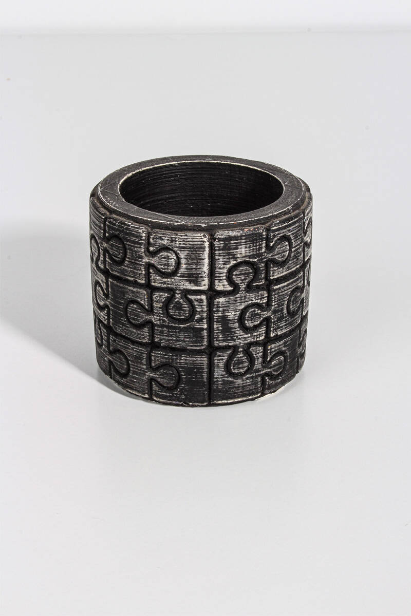 Puzzle Figür Silindir Sukulent Beton Taş Tozu Silikon Kalıbı KHB92 - 2